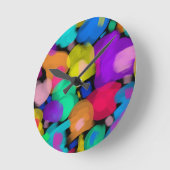 Colorful watercolor print ronde klok (Hoek)