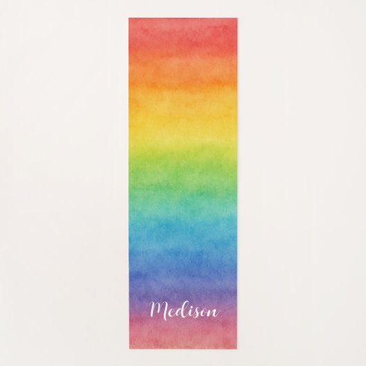 Colorful Watercolor Rainbow  Yogamat (Voorkant)