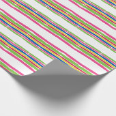 Colorful Watercolor Strokes, Christmas Stripes Cadeaupapier (Hoek)
