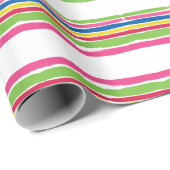 Colorful Watercolor Strokes, Christmas Stripes Cadeaupapier (Rol Hoek)