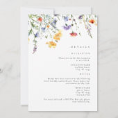 Colorful Watercolor Wildflower All in One Wedding Kaart (Achterkant)