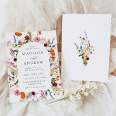 Colorful Watercolor Wildflower Arch Wedding Kaart