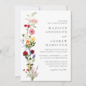 Colorful Watercolor Wildflower Wedding Kaart (Voorkant)