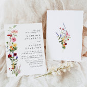 Colorful Watercolor Wildflower Wedding Kaart