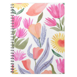 Colorful Watercolor Wildflowers | Hand Painted Notitieboek