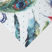 Colorful WatercolorPheasant Feathers Pattern Tissuepapier (Detail)