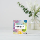 Colorful waterverf abstracte kunst moderne spetter vierkante visitekaartje (Staand voorkant)