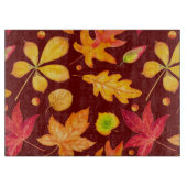 Colorful Waterverf Autumn Leaves Snijplank (Voorkant)