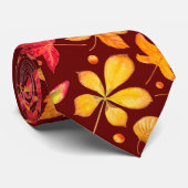 Colorful Waterverf Autumn Leaves Stropdas (Opgerold)