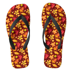 Colorful Waterverf Autumn Leaves Teenslippers