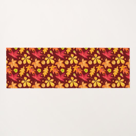 Colorful Waterverf Autumn Leaves Yogamat (Achterkant (horizontaal))