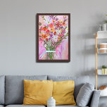 Colorful Waterverf Bouquet Daisies Art Poster<br><div class="desc">Kijk eens naar deze mooie wandkunst,  hand gemaakt door mij voor je! Voel je vrij om je eigen tekst toe te voegen of de kleuren te wijzigen. Bezoek mijn winkel voor meer!</div>