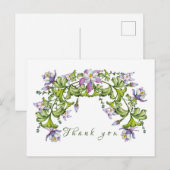 Colorful waterverf bouquet of columbine en green briefkaart (Voorkant / Achterkant)