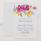 Colorful Waterverf Bouquet Wedding Kaart (Voorkant / Achterkant)