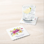 Colorful Waterverf Bouquet Wedding Kartonnen Onderzetters (Insitu)