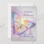 Colorful Waterverf Butterfly Celebration of Life Kaart (Achterkant)