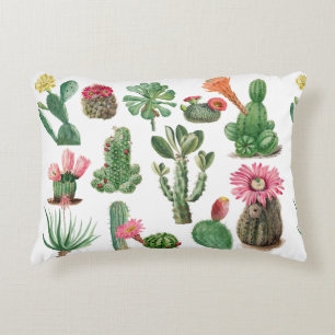 Colorful Waterverf Cactus & Succulents Flowers Accent Kussen