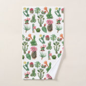 Colorful Waterverf Cactus & Succulents Flowers Bad Handdoek (Handdoek)