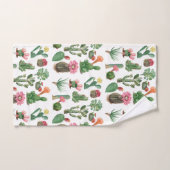 Colorful Waterverf Cactus & Succulents Flowers Bad Handdoek (Handdoek)