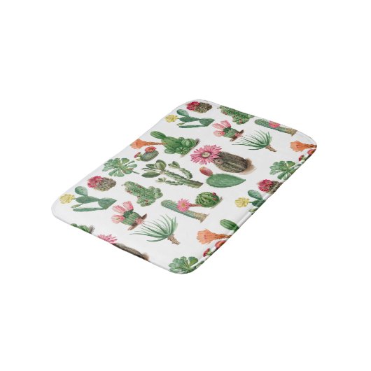 Colorful Waterverf Cactus & Succulents Flowers Badmat (Gekanteld)
