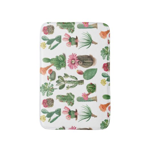Colorful Waterverf Cactus & Succulents Flowers Badmat (Voorkant Verticaal)