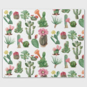 Colorful Waterverf Cactus & Succulents Flowers Cadeaupapier (Vlak)