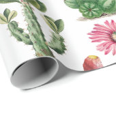 Colorful Waterverf Cactus & Succulents Flowers Cadeaupapier (Rol Hoek)