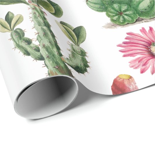 Colorful Waterverf Cactus & Succulents Flowers Cadeaupapier (Rol Hoek)
