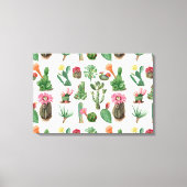 Colorful Waterverf Cactus & Succulents Flowers Canvas Afdruk (Voorkant)