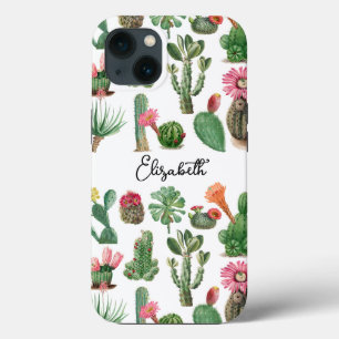Colorful Waterverf Cactus & Succulents Flowers Case-Mate iPhone Case