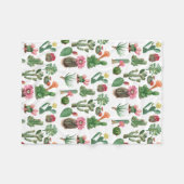Colorful Waterverf Cactus & Succulents Flowers Fleece Deken (Voorkant (Horizontaal))