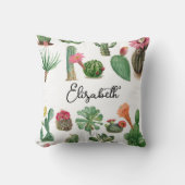 Colorful Waterverf Cactus & Succulents Flowers Kussen (Voorkant)