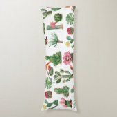 Colorful Waterverf Cactus & Succulents Flowers Lichaamskussen (Voorkant Verticaal)