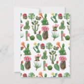 Colorful Waterverf Cactus & Succulents Flowers Notitiekaartje (Achterkant)