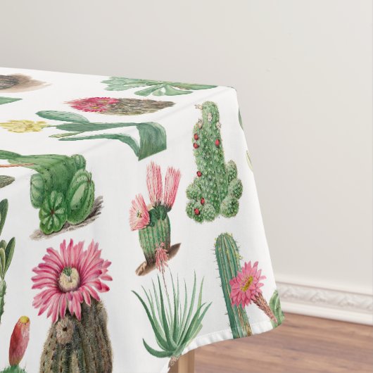 Colorful Waterverf Cactus & Succulents Flowers Tafelkleed (Voorbeeld)
