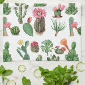 Colorful Waterverf Cactus & Succulents Flowers Theedoek (Gevouwen)