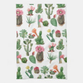 Colorful Waterverf Cactus & Succulents Flowers Theedoek (Verticaal)