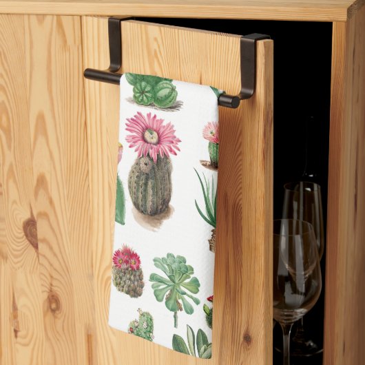 Colorful Waterverf Cactus & Succulents Flowers Theedoek (Derde Gevouwen)