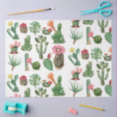 Colorful Waterverf Cactus & Succulents Flowers Tissuepapier (Craft)