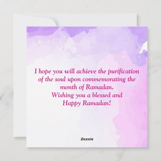 Colorful Waterverf Crescent Ramadan Kareem Feestdagenkaart (Achterkant)