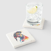 Colorful Waterverf Dachshund Onderzetter (Zijkant)