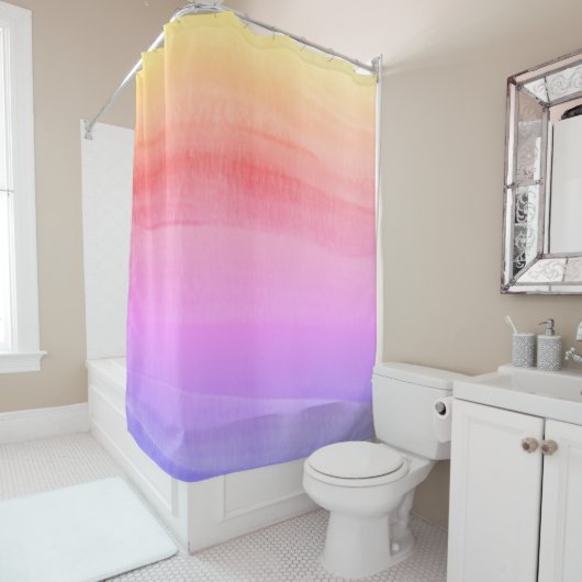 Colorful Waterverf Design Douchegordijn (In situ)