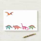 Colorful Waterverf Dinosaur Post-it® Notes (Op bureau)