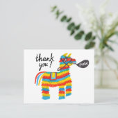 Colorful Waterverf Donkey Piñata BEDANKT U Briefkaart (Staand voorkant)