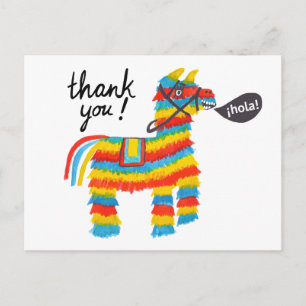 Colorful Waterverf Donkey Piñata BEDANKT U Briefkaart