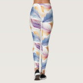 Colorful Waterverf Feathers Leggings (Achterkant)