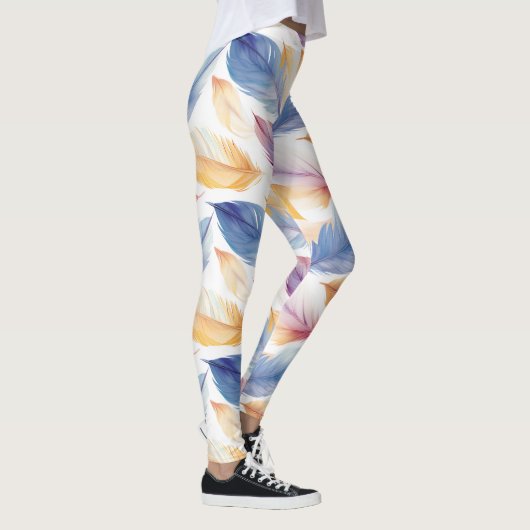 Colorful Waterverf Feathers Leggings (Rechts)