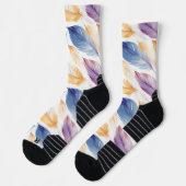 Colorful Waterverf Feathers Sokken (Links)