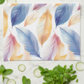 Colorful Waterverf Feathers Theedoek (Gevouwen)