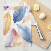 Colorful Waterverf Feathers Theedoek (Quarter Fold)